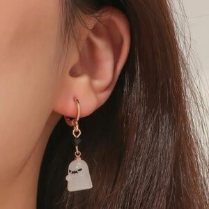 👻 Awesome Ghost Dude Charm Hoop Earrings 👻